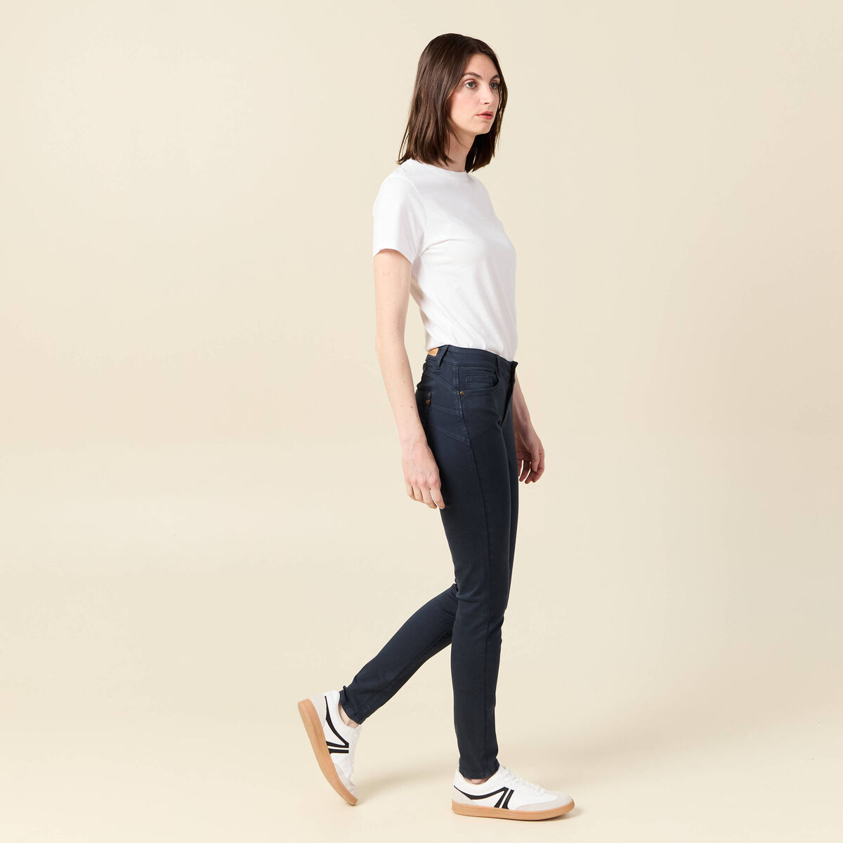 Pantalon Audrey - skinny push up bleu marine femme