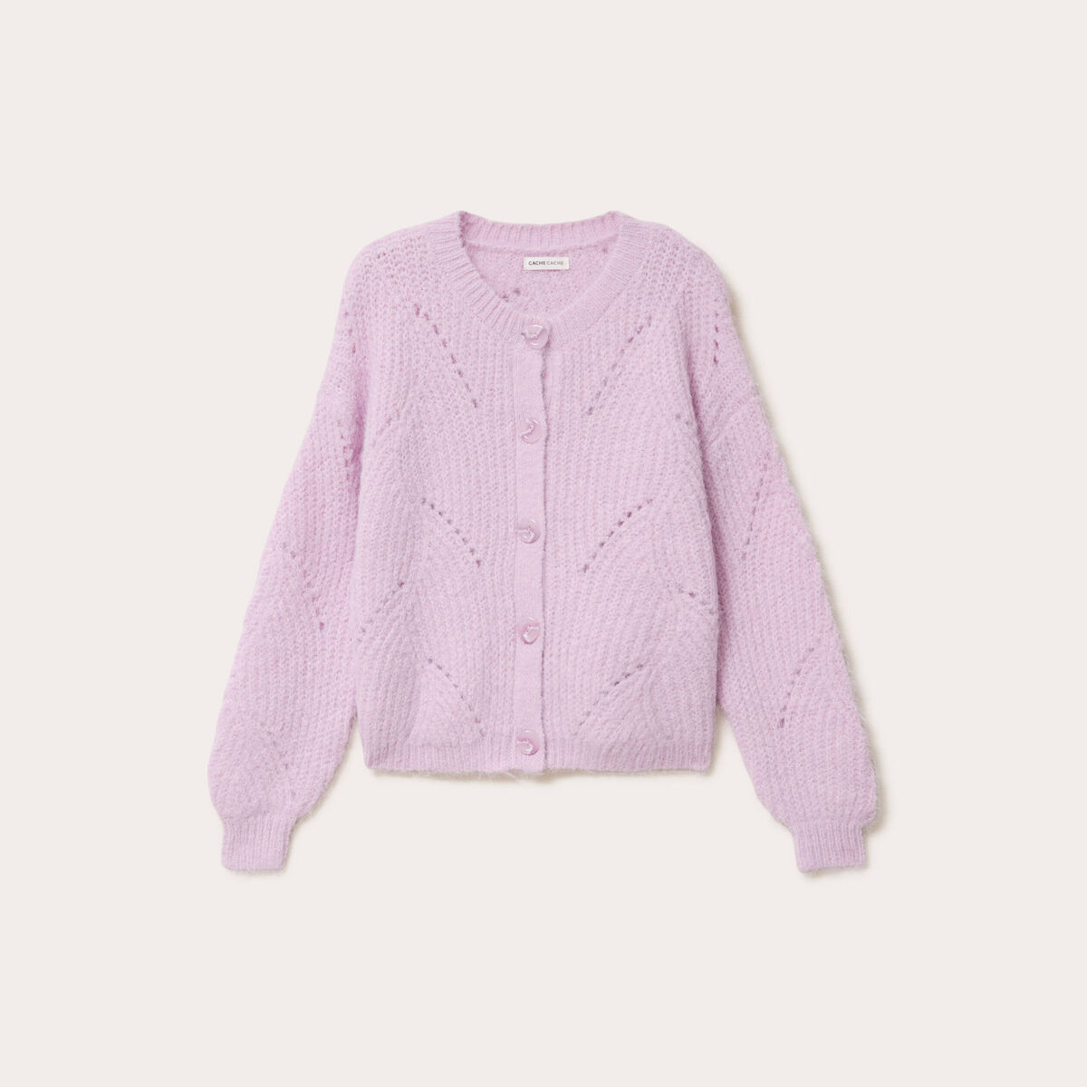 Gilet ajour&eacute; manches longues parme femme