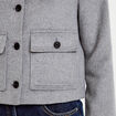 Veste courte aspect laineux gris femme