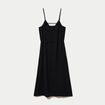 Robe longue &eacute;vas&eacute;e &agrave; fines bretelles noir femme