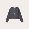 Veste effet polaire gris fonc&eacute; femme
