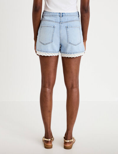 Short en jean denim bleach femme