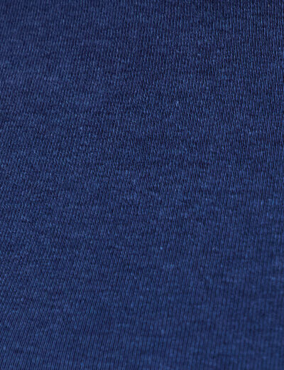 T-shirt cintr&eacute; col rond manches longues bleu fonc&eacute; femme