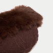 Bonnet en fausse fourrure marron fonc&eacute; femme