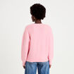 Gilet ample col rond manches longues rose femme