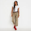 Pantalon chino avec ceinture amovible gris femme