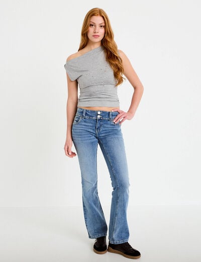 Jean bootcut taille basse denim triple stone femme
