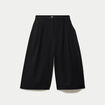 Bermuda large taille haute noir femme