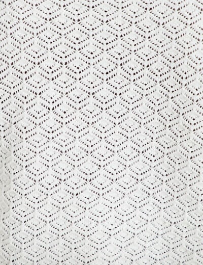 Gilet ajour&eacute; manches longues dentelle ecru femme