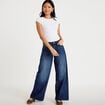 Jean wide leg taille standard denim stone femme