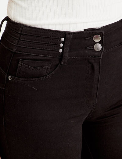 Jeans skinny push-up taille haute denim noir femme