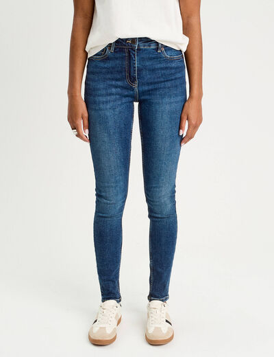 Jean skinny push-up taille standard denim stone femme