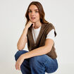 Gilet sans manches marron clair femme