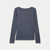 T-shirt thermique col en V plumetis gris femme