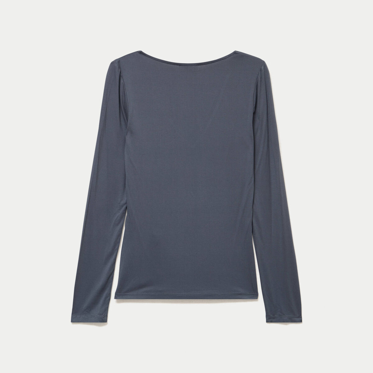 T-shirt thermique col en V plumetis gris femme