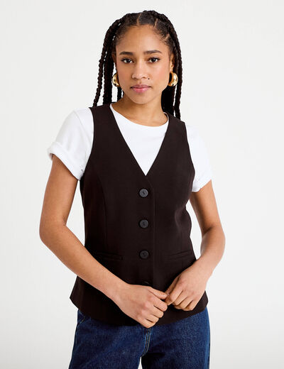Gilet sans manches noir femme