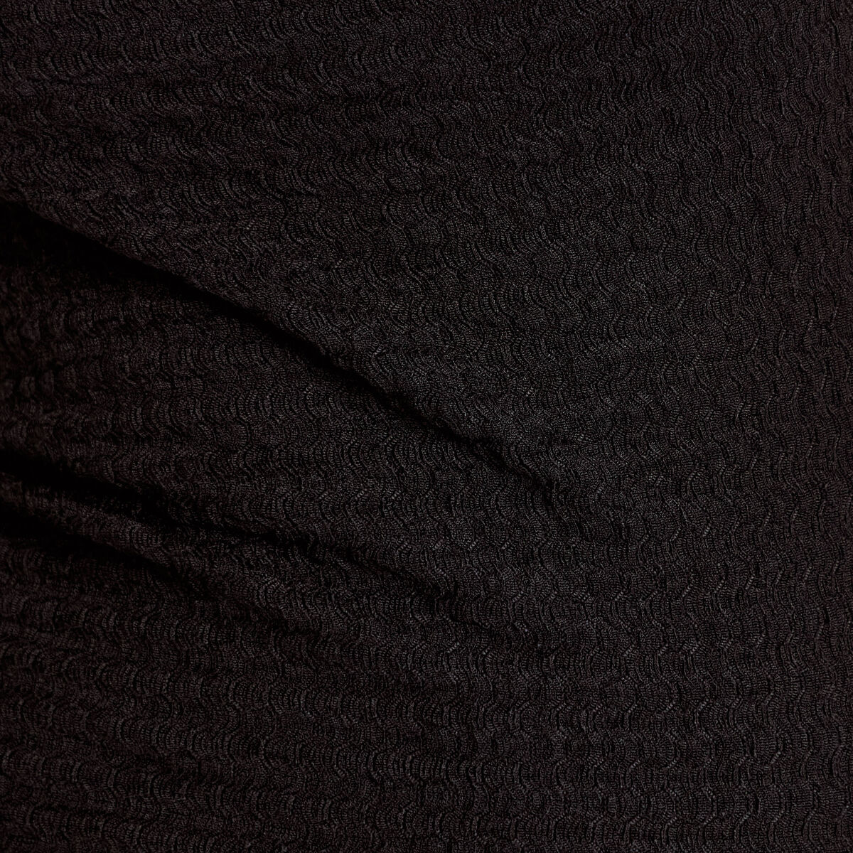 Robe midi droite sans manches en maille noir femme