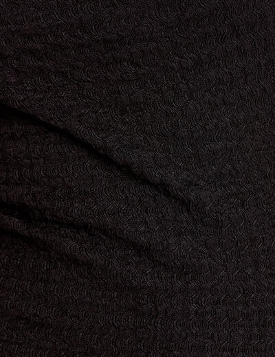 Robe midi droite sans manches en maille noir femme