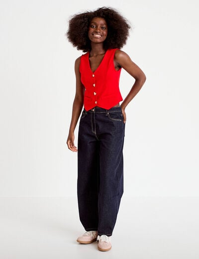Gilet sans manches rouge femme