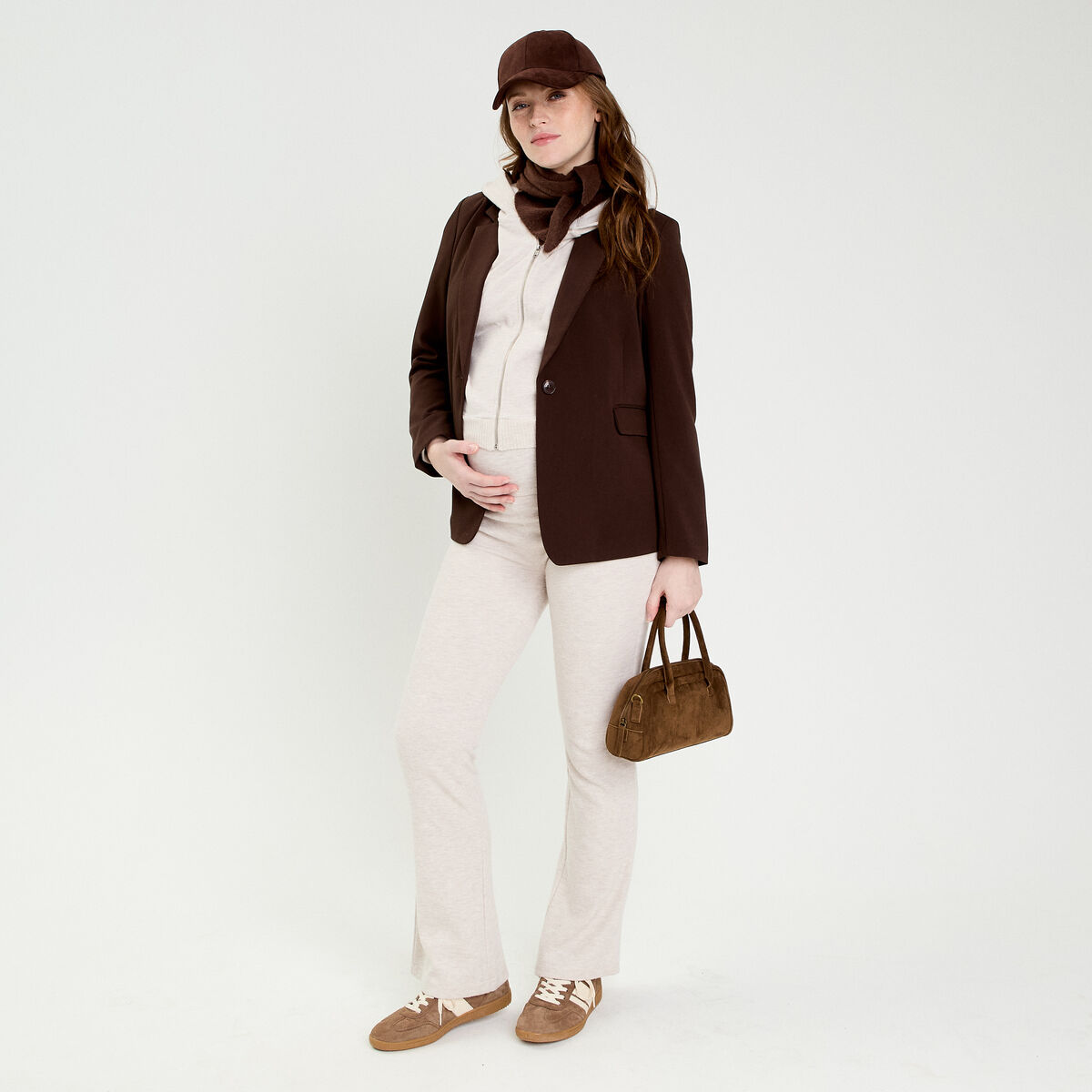 Veste esprit blazer marron fonc&eacute; femme