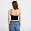 Crop top c&ocirc;tel&eacute; noir femme