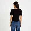 Blouse droite manches courtes noir femme