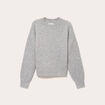 Pull col rond gris clair femme