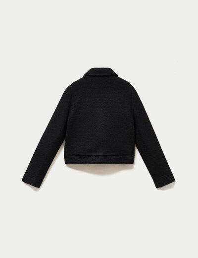 Veste droite courte sans manches noir femme