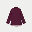 Blazer oversize brillant manches longues prune femme