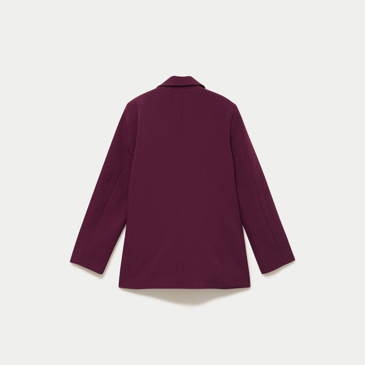 Blazer oversize brillant manches longues prune femme