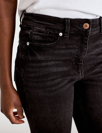 Jean skinny push-up taille standard denim noir femme