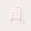 Pull &agrave; capuche manches longues rose poudr&eacute;e femme