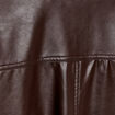 Veste effet boule manches longues marron fonc&eacute; femme