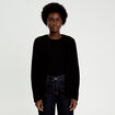 Gilet droit manches longues noir femme