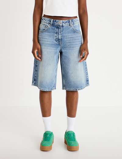 Bermuda en jean denim triple stone femme