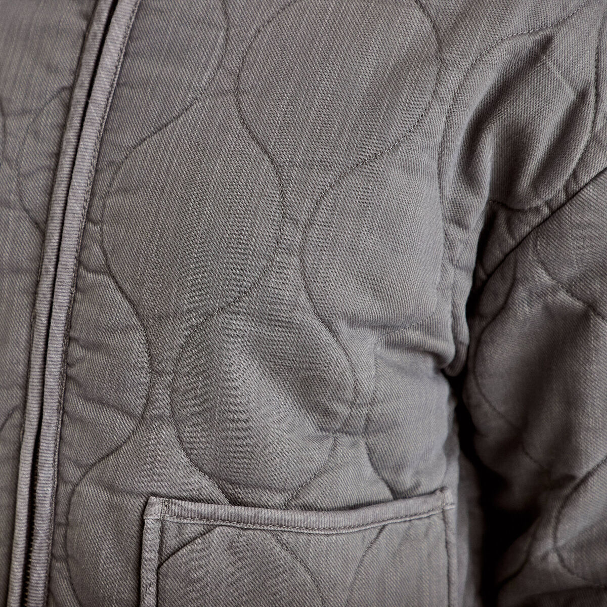 Veste matelass&eacute;e zipp&eacute;e gris clair femme