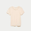 T-shirt col rond manches courtes couleur or femme