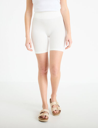 Short cycliste sans couture ecru femme