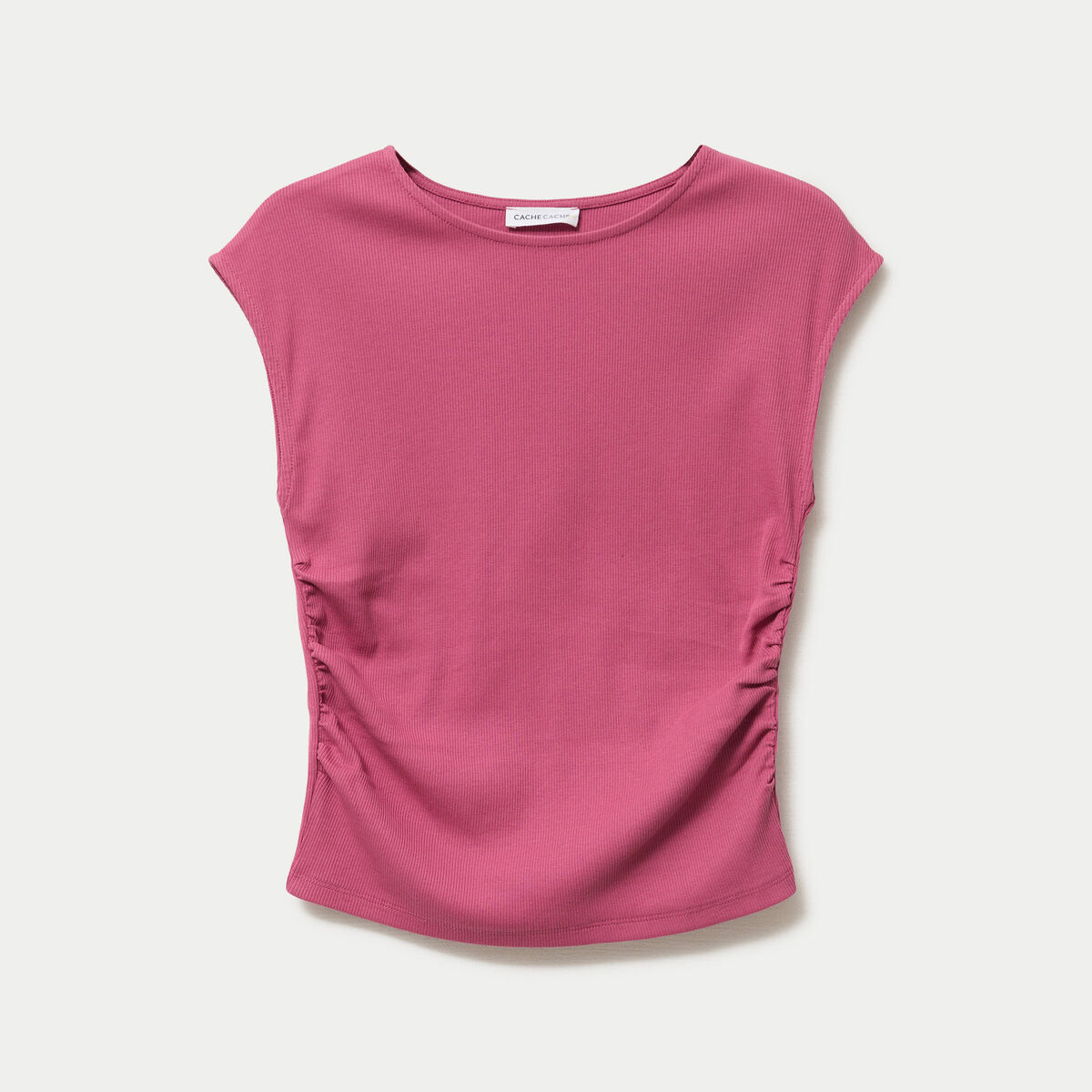 D&eacute;bardeur ajust&eacute; col rond prune femme