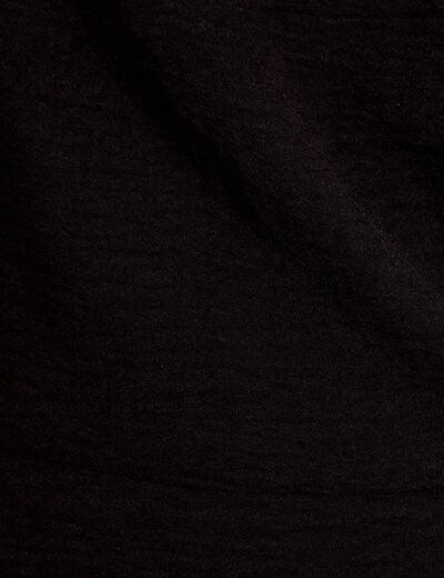 Robe &eacute;vas&eacute;e 3/4 sans manches col rond noir femme