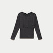 Pull col rond manches longues gris fonc&eacute; femme