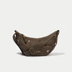 Sac banane velours c&ocirc;tel&eacute; vert kaki femme