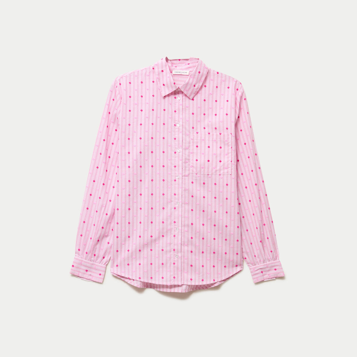 Chemise coupe ample manches longues rose femme