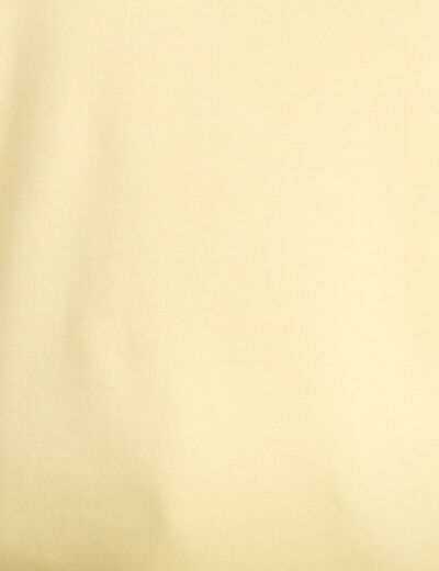 T-shirt col rond manches courtes jaune pastel femme