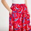 Jupon &eacute;vas&eacute; long rouge femme