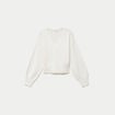 Gilet col v manches longues ecru femme