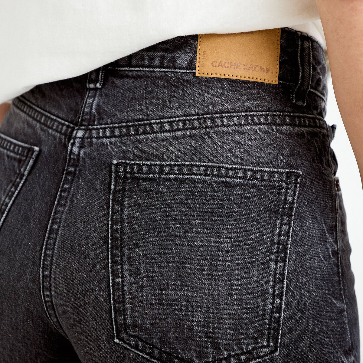 Bermuda en jean denim noir femme