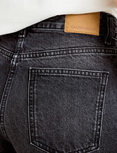 Bermuda en jean denim noir femme