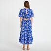 Robe &eacute;vas&eacute;e col v bleu roi femme