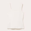 Gilet cintr&eacute; sans manches col carr&eacute; ecru femme